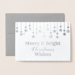 Cartão Metalizado Ornamentos nas Estrelas de Natal Elegantes