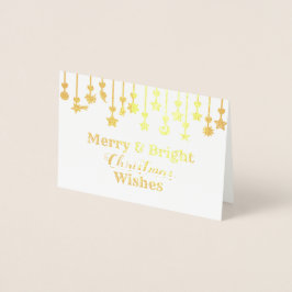 Cartão Metalizado Ornamentos nas Estrelas de Natal Elegantes