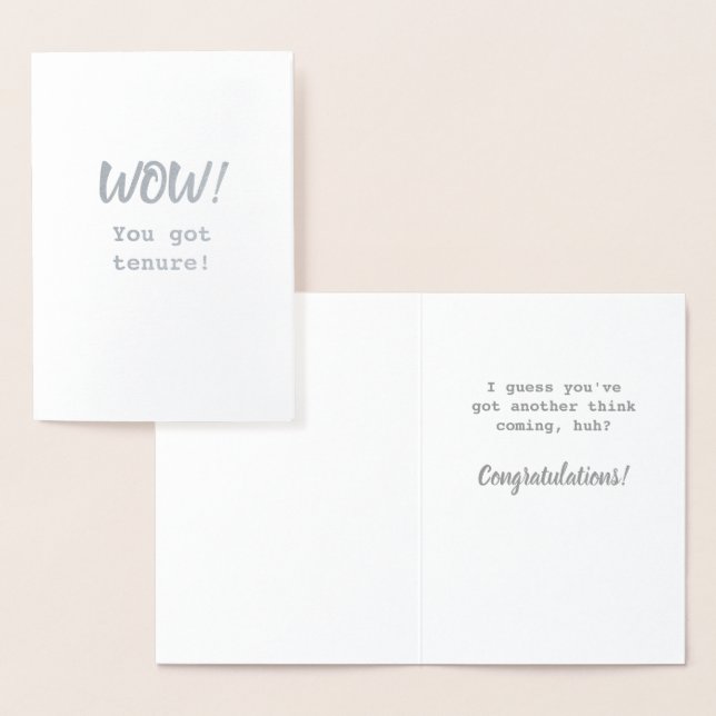 Cartão Metalizado Outro Pense em Parabéns de Tenure (Exibição)