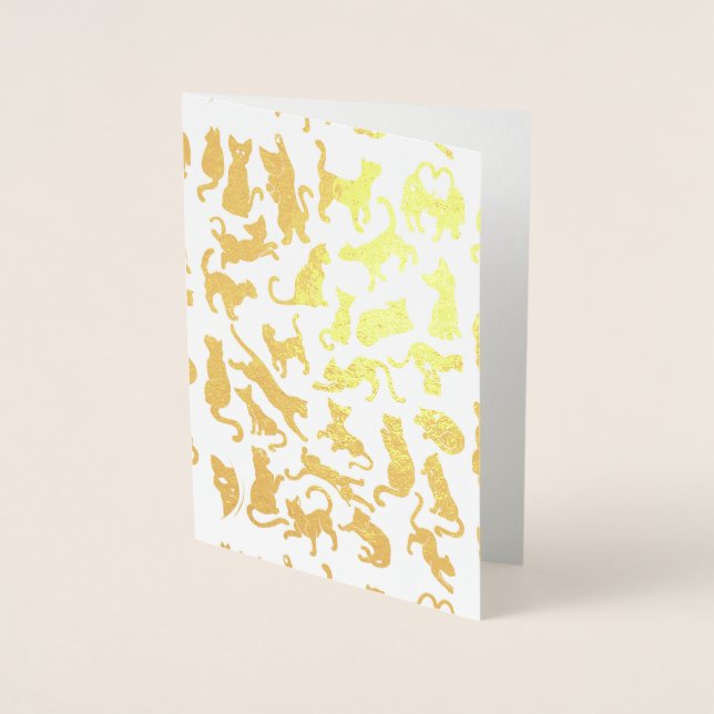 Cartão Metalizado Padrão de Gato Preto (Frente)