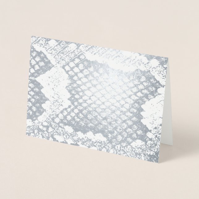 Cartão Metalizado Padrão de textura de pele cobra, arrojada, exótica (Frente)