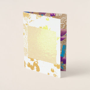 Cartão Metalizado Padrão floral vibrante com púrpura e azul f