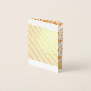 Cartão Metalizado Padrão têxtil com laranja vibrante e dourado