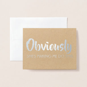 Cartão Metalizado Padrinho de casamento engraçado ou o melhor homem