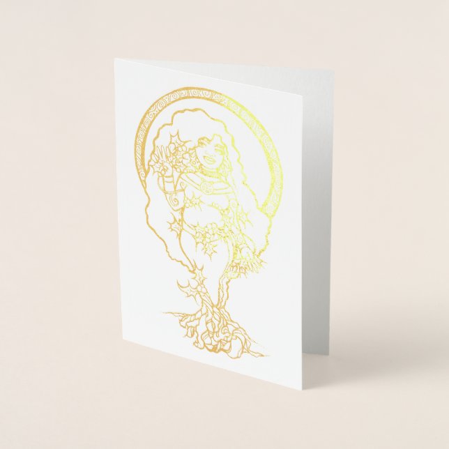 Cartão Metalizado Pagan Yule Goddess (Frente)