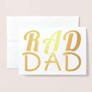 Cartão Metalizado PAI RAD Folha de ouro real Texto personalizado
