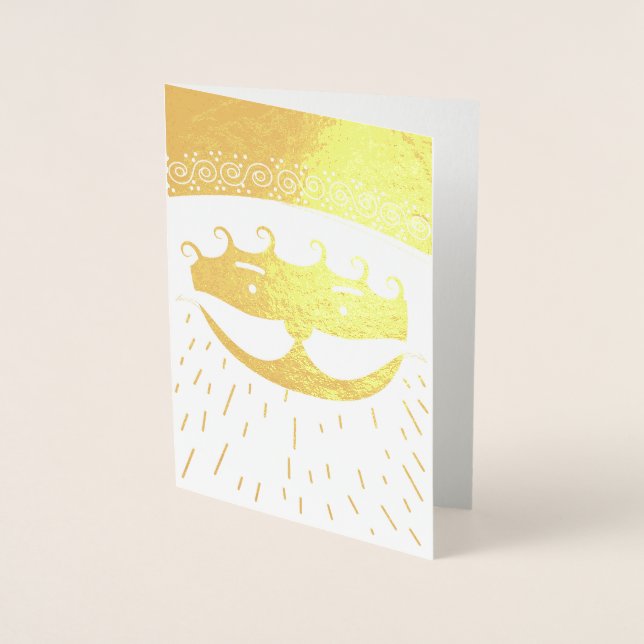 Cartão Metalizado Papai Noel/Pai Natal (Frente)