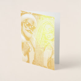 Cartão Metalizado Papais noeis do Festivo