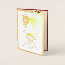 Cartão Metalizado Papais noeis personalizados no Natal de Shades e C