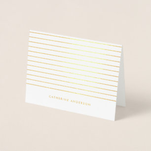 Cartão Metalizado Papel de Carta Personalizado de Padrão de Stripes