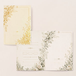 Cartão Metalizado Papelaria de Casamento com Charme Botânico Natural