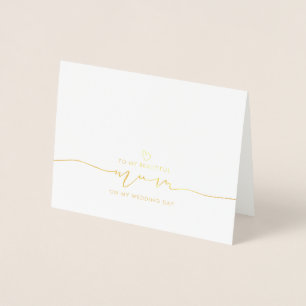 Cartão Metalizado Para a minha Mãe Mensagem de Casamento de Manhã