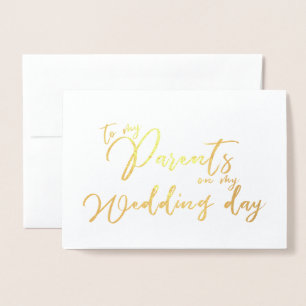 Cartão Metalizado Para meus Pais no Dia do Meu Casamento Mamãe e Pap