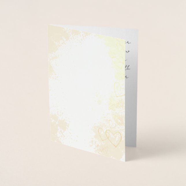 Cartão Metalizado Para sempre seu, Valentin Carta de Saudação Doblad (Frente)