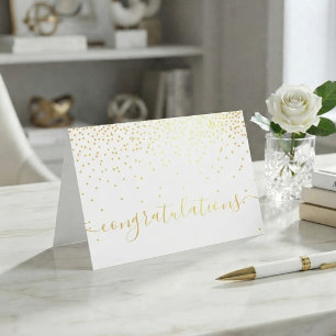 Cartão Metalizado Parabéns com Glam Confetti Script