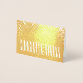 Cartão Metalizado Parabéns com Tipografia Mínima Elegante Dobrada