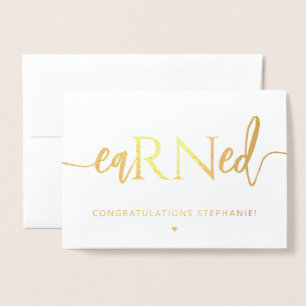 Cartão Metalizado PARABÉNS de Enfermeiro EaRN Registrados