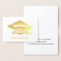 Parabéns Elegant Modern Dourado Graduação