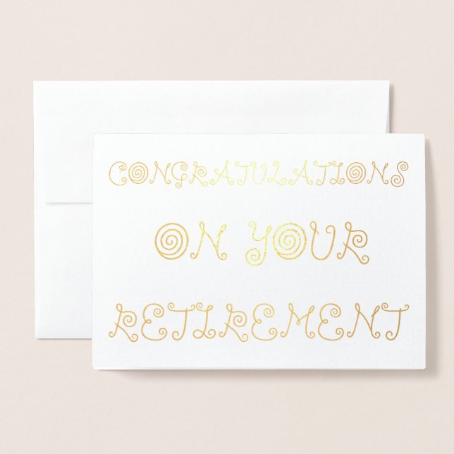 Cartão Metalizado Parabéns na sua aposentadoria (Frente com envelope)