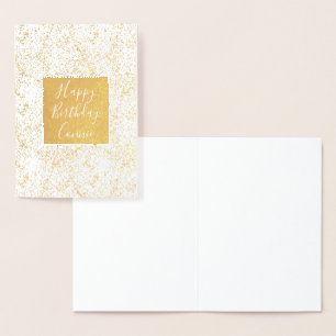 Cartão Metalizado Paraíso de Confetti Dourado Sparkly