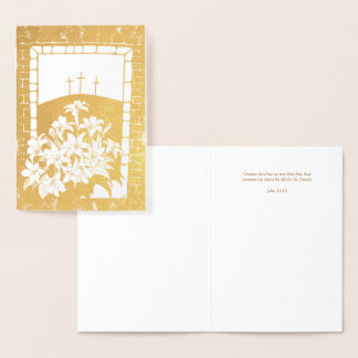 Cartão Metalizado páscoa "Grande Amor" saudando John 15:13