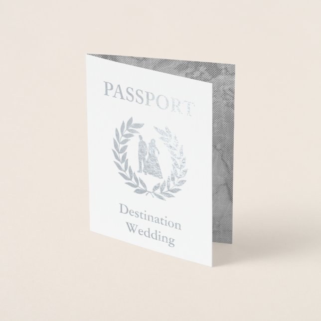 Cartão Metalizado passaporte de casamento de destino (Frente)