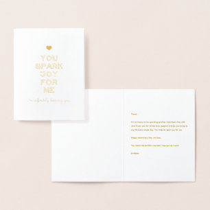 Cartão Metalizado Peça alegria pelo meu aniversário de Namorados