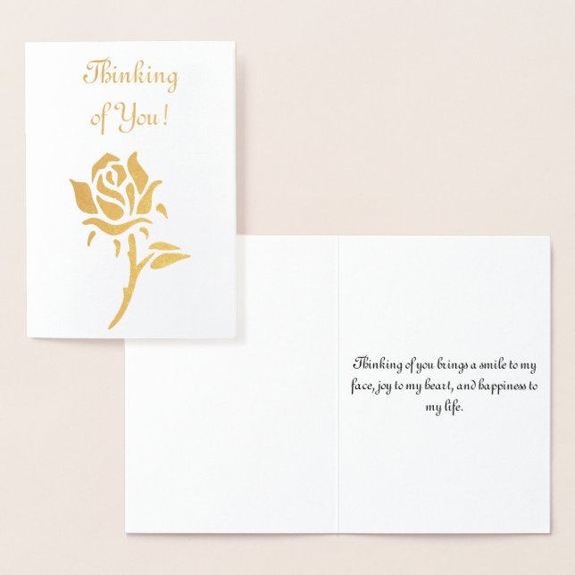 Cartão Metalizado Pensando em você - Rosa Dourada (Exibição)