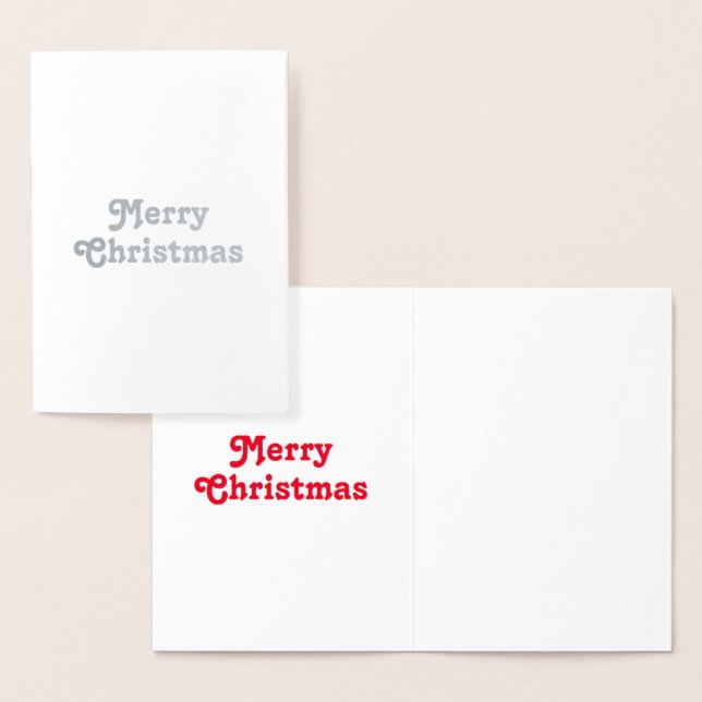 Cartão Metalizado Personalize, Feliz Natal - prata ou ouro (Exibição)