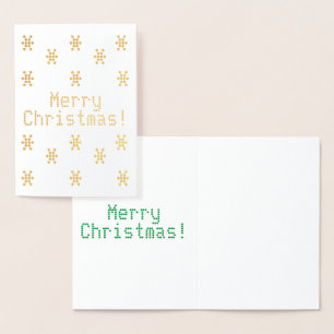Cartão Metalizado Personalize-o, Feliz Natal, flocos de neve