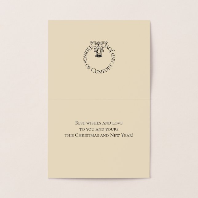 Cartão Metalizado Pilha Feliz Natal Floco de Neve Padrão (Interior)