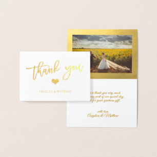Cartão Metalizado Pincel Pedra de Ouro, OBRIGADO PELO Casamento   FO