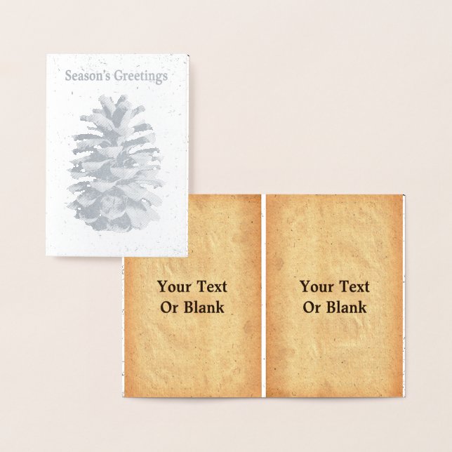 Cartão Metalizado Pine Cone - Saudações da Estação (Exibição)