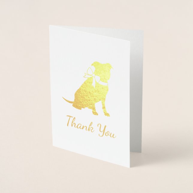 Cartão Metalizado Pit Bull Chá de fraldas Pitbull Cachorro Azul (Frente)