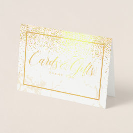 Cartão Metalizado PixDezines Dourados Confetti/Cards+Sinais de Mesa