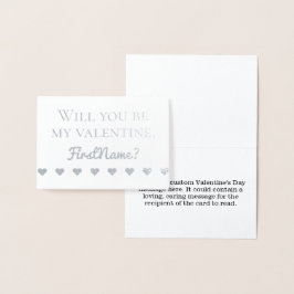 Cartão Metalizado Placa de Dia de os namorados personalizável