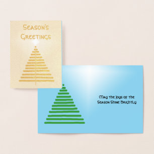 Cartão Metalizado Placa de folha - Árvore gráfica com estrela