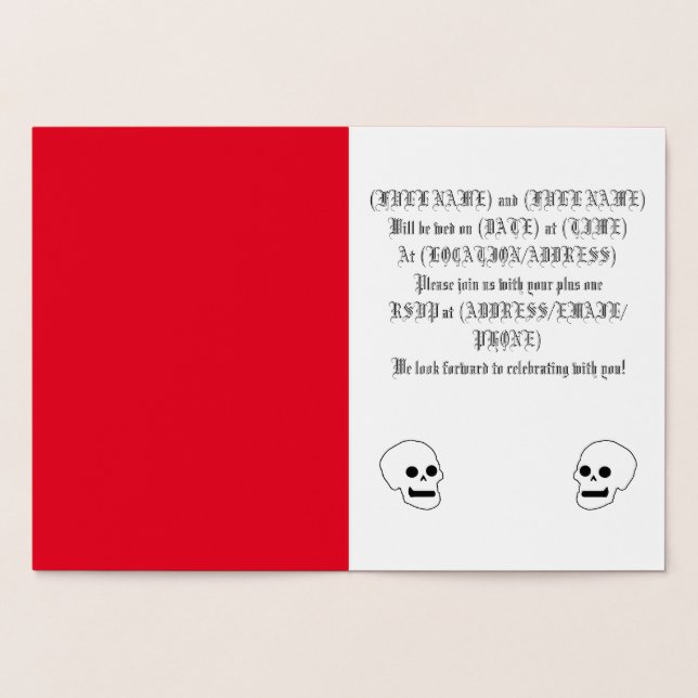 Cartão Metalizado Placa de gótico (Interior)