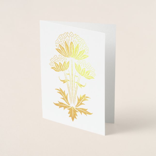 Cartão Metalizado Placa Floral (Frente)