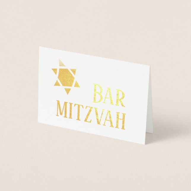 Cartão Metalizado Placa Mitzvah bar (Frente)