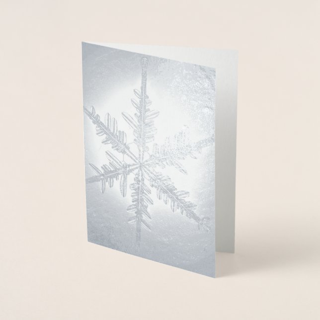 Cartão Metalizado Placa Silver Foil Fern Snowflake (Frente)
