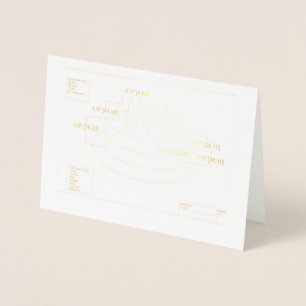 Cartão Metalizado Plano de Bolo de Aniversário do engenheiro