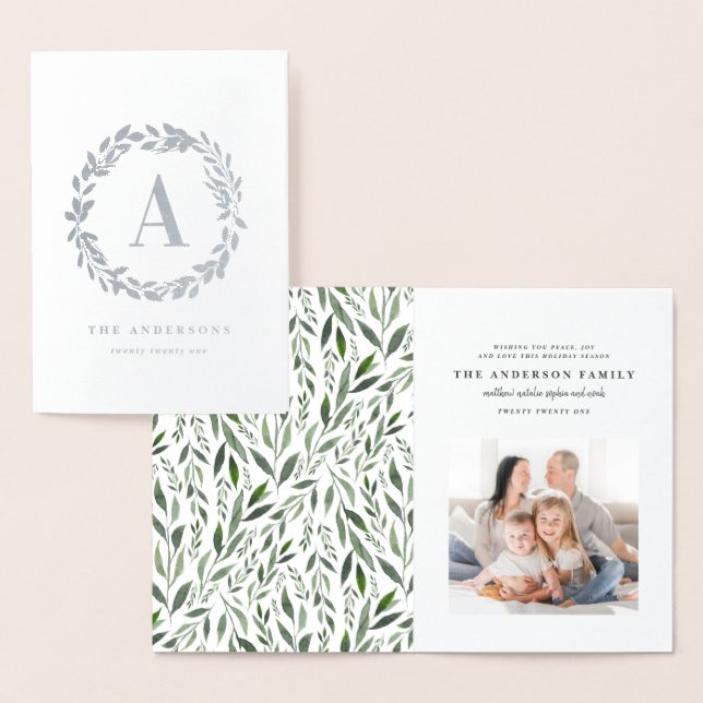 Cartão Metalizado Por baixo de uma fotografia monograma (Exibição)