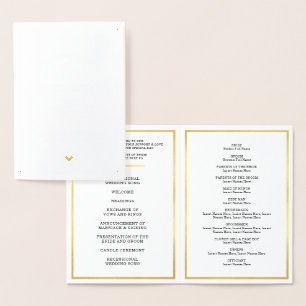 Cartão Metalizado PROGRAMA DE CERIMÔNIA DO CASAMENTO na moda