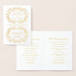 Cartão Metalizado Programa Real Gold Foil Floral Weding