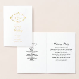 Cartão Metalizado Programa Real Gold Foil Weding Order