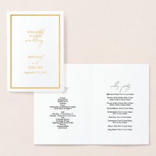 Cartão Metalizado Programa Real Gold Foil Weding Order