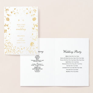 Cartão Metalizado Programa Real Gold Foil Weding Order