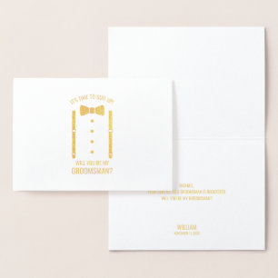 Cartão Metalizado Proposta de Padrinho de casamento Personalizado de