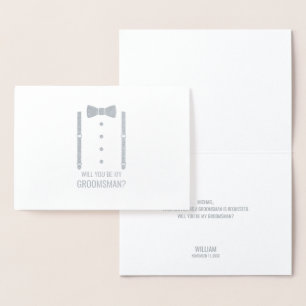 Cartão Metalizado Proposta de Padrinho de casamento Personalizado de